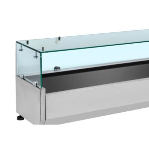 Refrigerated Glass Countertop Saladette - 9 x GN 1/4 Dynasteel | Quality and Practicality