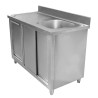 1 Bowl Sink Unit with Backsplash and Bin - 1200 x 600 mm - Dynasteel