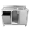 1 Bowl Sink Unit with Backsplash and Bin - 1200 x 600 mm - Dynasteel