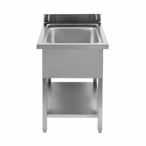 Plonge 1 Bac avec Dosseret et Etagère - L 600 x P 700 mm - Dynasteel