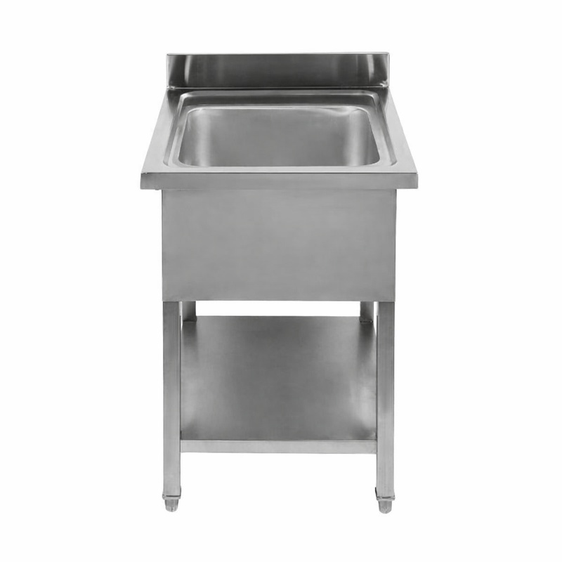 Plonge 1 Bac avec Dosseret et Etagère - L 600 x P 700 mm - Dynasteel