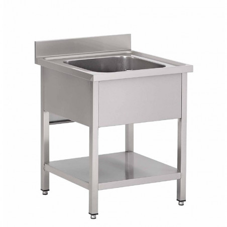 Plonge en Inox Avec Étagère Basse 1 Bac-L 700 x P 700mm - Gastro M