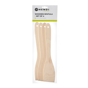 Wooden Frying Spatula - L 300 mm - Set of 4 | HENDI 525142