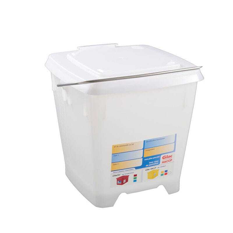 Seau Carré 12 L + Couvercle Étanche Blanc - Gilac
