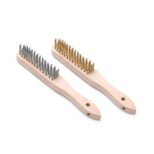 Set of brushes with brass and stainless steel bristles - 2 pieces - Brand HENDI - Fourniresto