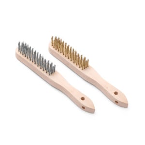 Set de brosses avec brins en laiton et en inox - 2 pièces - Marque HENDI - Fourniresto