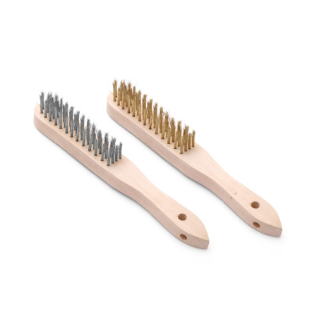 Set de brosses avec brins en laiton et en inox - 2 pièces - Marque HENDI - Fourniresto