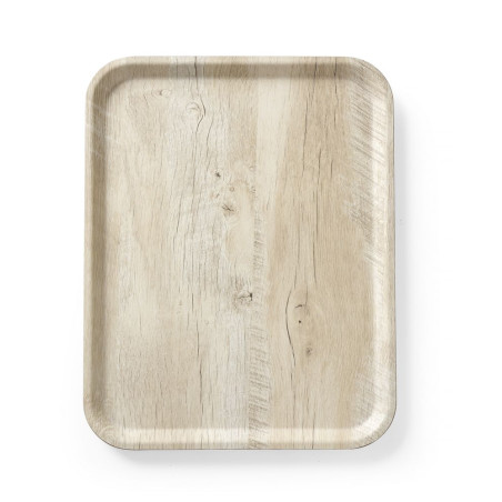 Melamine Printed Light Wood Service Tray - 430 x 330 mm