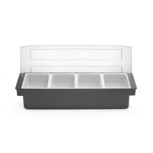 Ingredients Box - 4 Compartments in Black ABS - HENDI