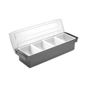 Ingredients Box - 4 Compartments in Black ABS - HENDI