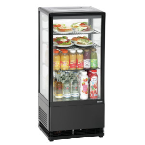 Mini Vitrine Réfrigérée Professionnelle Bartscher - 78 L Noire