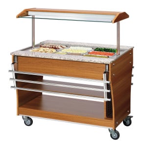 Sliding Shelves for Heated and Refrigerated Buffet - 3 x GN 1/1