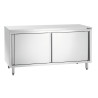 Stainless Steel Cabinet with Sliding Doors and Shelf - L 1600 mm