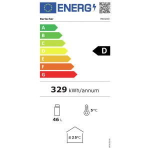 Ψυγείο με γυάλινη πόρτα - 46 L - Bartscher