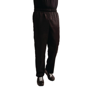 Mixed Easyfit Black Teflon Treated Kitchen Pants - Size XS - Whites Chefs Clothing - Fourniresto