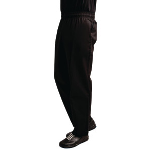 Mixed Easyfit Black Teflon Treated Kitchen Pants - Size XXL - Whites Chefs Clothing - Fourniresto