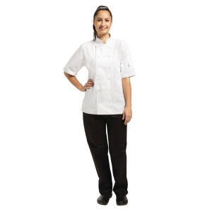 White Unisex Short Sleeve Vegas Kitchen Jacket - Size M - Whites Chefs Clothing - Fourniresto