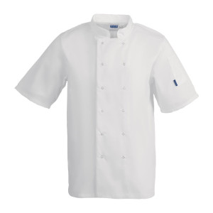 Unisex White Short Sleeve Vegas Kitchen Jacket - Size XL - Whites Chefs Clothing - Fourniresto