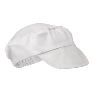 White Cotton Baker's Cap - One Size - Whites Chefs Clothing - Fourniresto