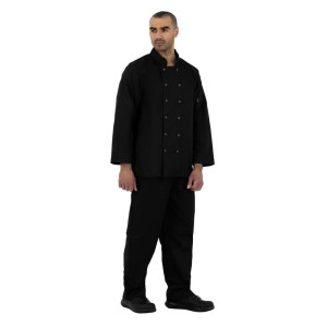 Veste De Cuisine Mixte Noire À Manches Longues Vegas - Taille Xs - Whites Chefs Clothing - Fourniresto