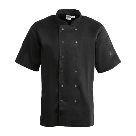 Veste De Cuisine Mixte Noire À Manches Courtes Vegas - Taille Xs - Whites Chefs Clothing - Fourniresto