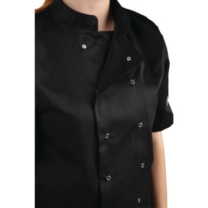 Unisex Black Short Sleeve Vegas Kitchen Jacket - Size Xs - Whites Chefs Clothing - Fourniresto