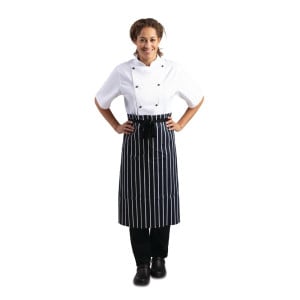 Tablier De Cuisine Rayé Bleu Et Blanc 760 X 920 Mm - Whites Chefs Clothing - Fourniresto