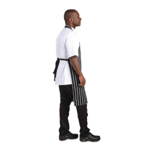 Black and White Striped Kitchen Apron 760 x 970 mm - Whites Chefs Clothing - Fourniresto