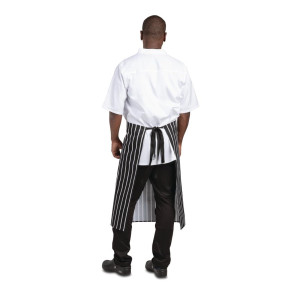 White and Black Striped Kitchen Apron 760 x 970 mm - Whites Chefs Clothing - Fourniresto