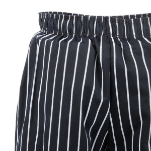 Unisex Black and White Striped Baggy Chef Pants - Size M - Chef Works - Fourniresto