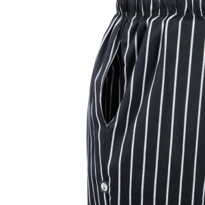 Pantalon De Cuisine Mixte Baggy Rayé Noir Et Blanc - Taille M - Chef Works - Fourniresto