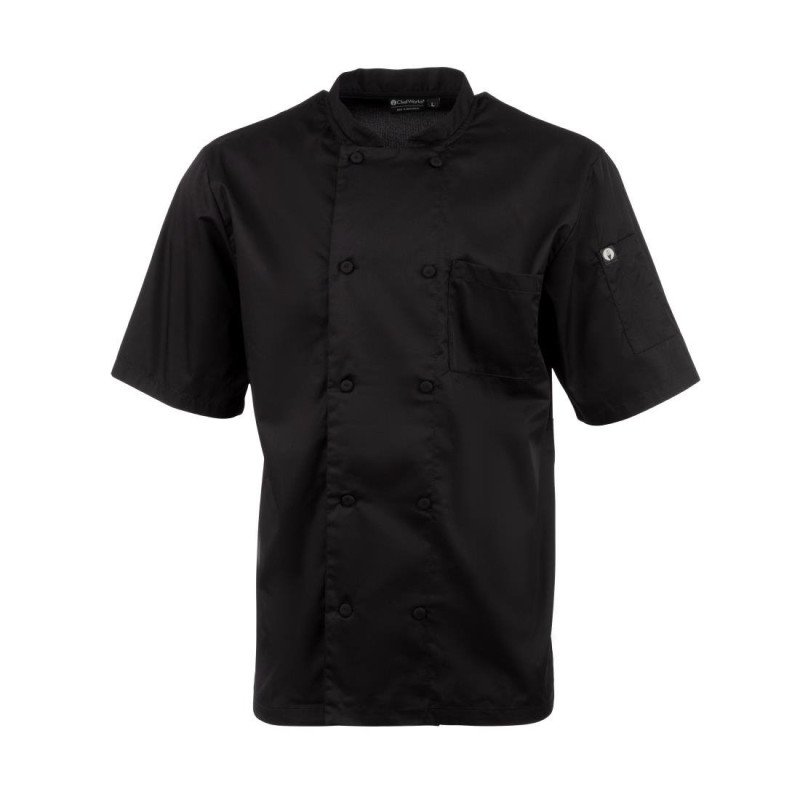 Μπλούζα μαγειρικής unisex μαύρη Cool Vent Montreal - Μέγεθος Xs - Chef Works - Fourniresto