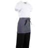 Short Anthracite Grey Polycotton Server Apron 750 x 373 mm - Whites Chefs Clothing - Fourniresto