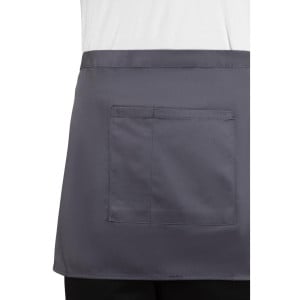 Tablier de Serveur Court Gris Anthracite en Polycoton 750 x 373 mm - Whites Chefs Clothing - Fourniresto