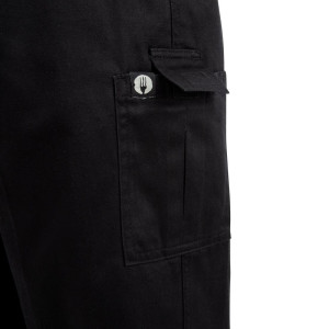 Unisex Fit Cargo Black Kitchen Pants - Size S - Chef Works - Fourniresto