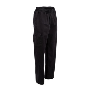 Unisex Fit Cargo Black Kitchen Pants - Size XXL - Chef Works - Fourniresto