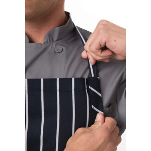 Tablier Bavette Tissé Premium à Rayures Bleu Marine et Blanches - Chef Works - Fourniresto