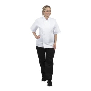 Veste de Cuisine Blanche à Manches Courtes Boston - Taille XS - Whites Chefs Clothing - Fourniresto