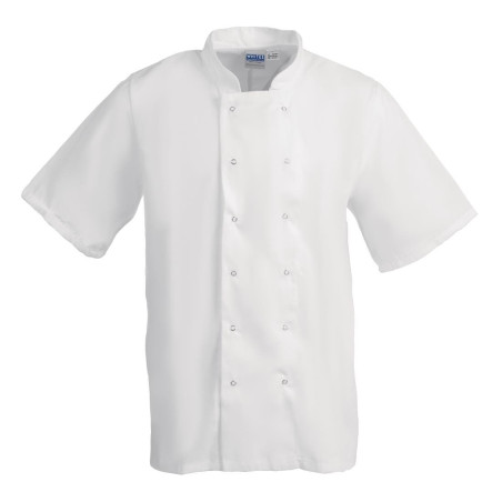 White Short Sleeve Boston Kitchen Jacket - Size XXL - Whites Chefs Clothing - Fourniresto