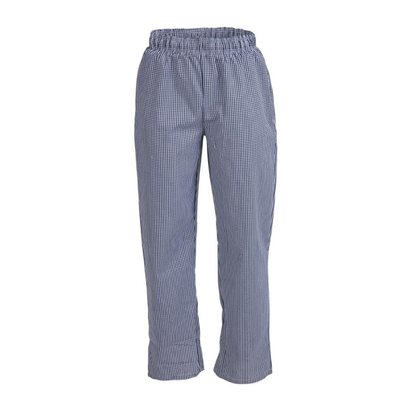 Pantalon de Cuisine Mixte Vegas à Petits Carreaux Bleus et Blancs - Taille S - Whites Chefs Clothing - Fourniresto