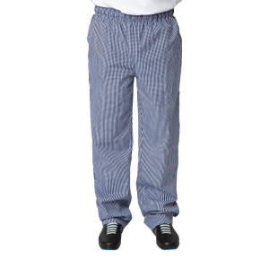 Pantalon de Cuisine Mixte Vegas à Petits Carreaux Bleus et Blancs - Taille S - Whites Chefs Clothing - Fourniresto