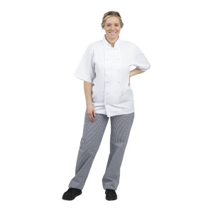 Pantalon de Cuisine Mixte Vegas à Petits Carreaux Bleus et Blancs - Taille XXL - Whites Chefs Clothing - Fourniresto