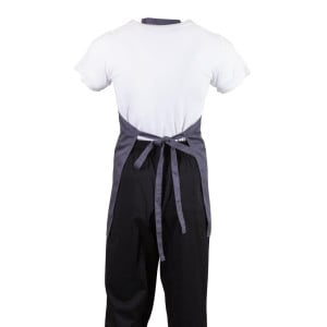 Server Apron V-neck Grey Anthracite in Polycotton 838 x 698 mm - Whites Chefs Clothing - Fourniresto