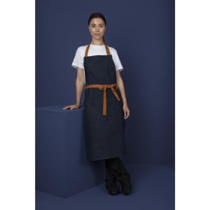 Blue Denim Server Apron with 1000 x 700 mm Cotton Belt - Whites Chefs Clothing - Fourniresto