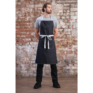 Tablier Bavette Denim Noir Southside en Polycoton 700 x 1000 mm - Whites Chefs Clothing - Fourniresto