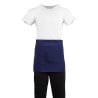 Short Navy Blue Polycotton Server Apron 373 x 750 mm - Whites Chefs Clothing - Fourniresto