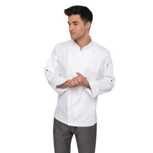 Veste de Cuisine Mixte à Fermeture Eclair Blanche Hartford - Taille S - Chef Works - Fourniresto