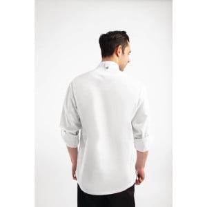 Unisex White Hartford Zipper Chef Jacket - Size XL - Chef Works - Fourniresto