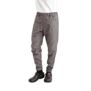 Pantalon de Cuisine Jogger à Fines Rayures Noires et Blanches - Taille M - Chef Works - Fourniresto