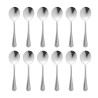 Round Jesmond Stainless Steel Soup Spoon - Set of 12 - Olympia - Fourniresto